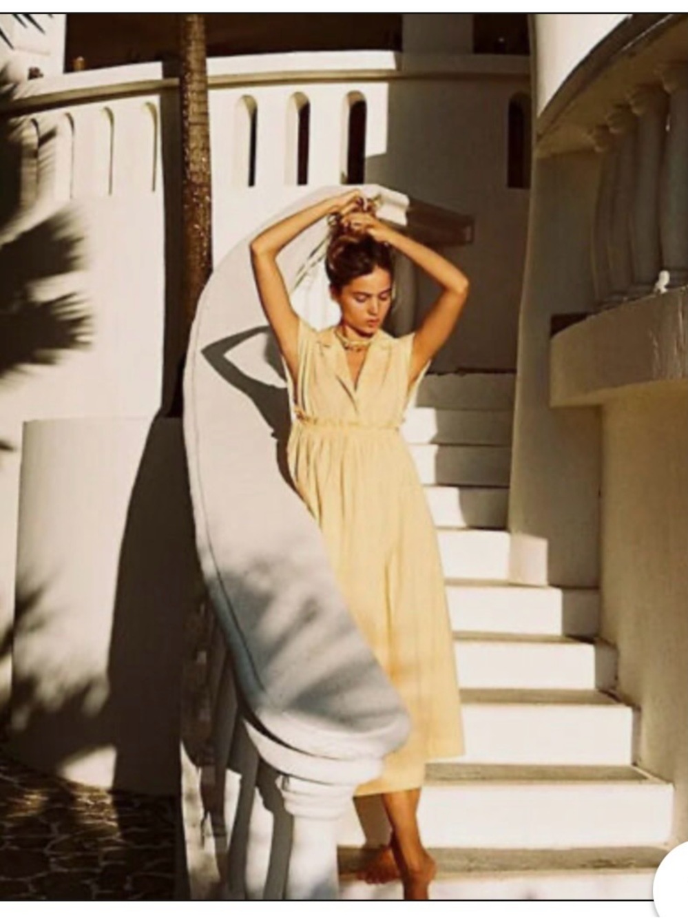 Free People All Occasions Shirt Dress in Peach
